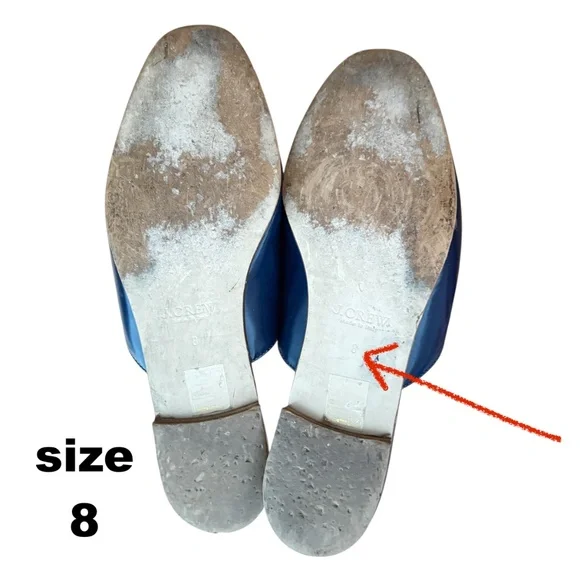 shoes J. CREW 8 navy leather mules slip-ons tassels - Picture 5 of 14